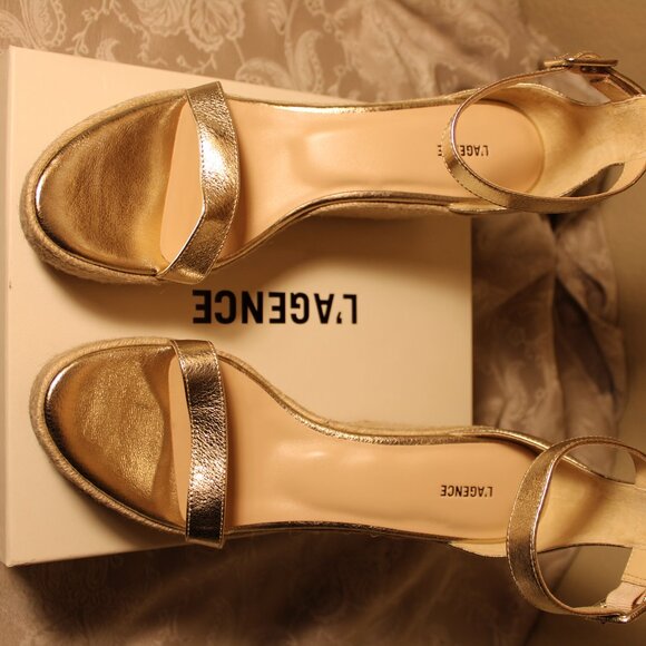 L'AGENCE Leather Avice Espadrille Wedges - Picture 2 of 9